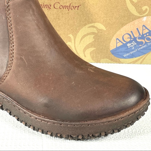 Aqua Sofft Women’s Chelsea Ankle Boots Abry Sable Weatherproof Leather 6M - Picture 11 of 16